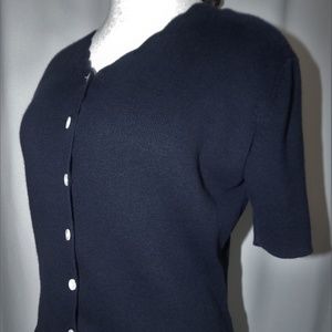 Herman Geist Navy Short Sleeve Cardigan
